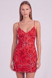 Pink Floral Bodycon Sequins Beaded Short Homecoming Dress with Lace Up Back