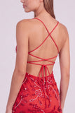 Pink Floral Bodycon Sequins Beaded Short Homecoming Dress with Lace Up Back
