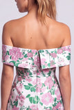 Green Strapless Floral Printed Bodycon Short Homecoming Dress