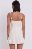 White Bodycon Square Neck Ruffled Short Little White Dress