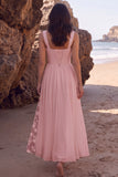 White A-Line Sweetheart Ruched Chiffon Midi Wedding Dress with Lace Side Slit
