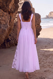 White A-Line Sweetheart Ruched Chiffon Midi Wedding Dress with Lace Side Slit
