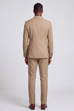 2 Piece Khaki Peak Lapel Double Breasted Men's Prom Suits
