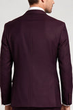 3 Piece Single Breasted Peak Lapel Claret Men's Prom Suits