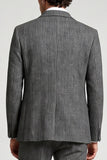Peak Lapel 3 Piece Grey Single Breasted Men's Prom Suits