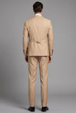 Khaki 3 Piece Peak Lapel Single Breasted Men's Prom Suits
