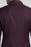 Claret Single Breasted Stand Collar Men's Prom Blazer