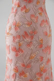 Sparkly Pink Off the Shoulder Sequins Mermaid Long Prom Dress with Beading