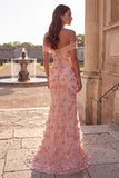 Sparkly Pink Off the Shoulder Sequins Mermaid Long Prom Dress with Beading