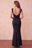 Black Mermaid Sweetheart Long Wedding Guest Dress