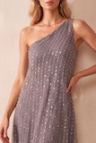 Fog A-Line One Shoulder Sequins Long Formal Dress