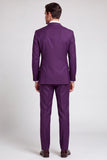 Shawl Lapel Double Breasted 2 Piece Purple Men's Prom Suits