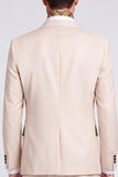 Single Breasted Peak Lapel 2 Piece Apricot Men's Prom Suits