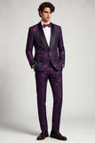 One Button Shawl Lapel Ink Blueburry 2 Piece Men's Prom Suits