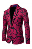 Notched Lapel Fuchsia One Button 2 Piece Men's Prom Suits