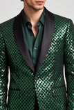 Shawl Lapel Emerald Green One Button Men's Prom Blazer