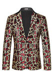 Burgundy One Button Notch Lapel Men's Prom Blazer