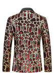 Burgundy One Button Notch Lapel Men's Prom Blazer