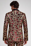 Burgundy One Button Notch Lapel Men's Prom Blazer