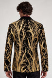 Sparkly One Button Golden Peak Lapel Men's Prom Suit with Sequins
