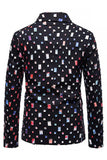 One Button Black Notched Lapel Men's Prom Blazer