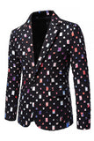 One Button Black Notched Lapel Men's Prom Blazer