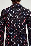 One Button Black Notched Lapel Men's Prom Blazer