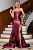 Load image into Gallery viewer, Mermaid Royal Blue Sweetheart Corset Prom Dress with Slit