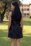 Hot Pink High Neck A-Line Homecoming Dress with 3D Flowers