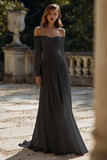 Off The Shoulder Ivory Ruched A Line Wedding Dress