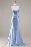 Champagne Strapless Mermaid Beaded Convertible Long Prom Dress