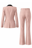 Women's Dark Green One Button Peak Lapel 2-piece Work Suits