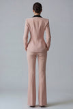 Women's Dark Green One Button Peak Lapel 2-piece Work Suits