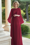 Pleated Lilac A Line Chiffon Mother of the Bride Dress