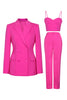 Load image into Gallery viewer, Hot Pink Peak Lapel 3 Piece Women Prom Suits