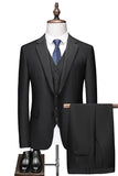 Black Notched Lapel Two Buttons Men's Wedding Suits