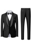 Dark Green Shawl Lapel 3-Pieces Slim Fit Men's Suits