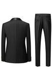 Black Shawl Lapel 3-Pieces Slim Fit Men's Suits