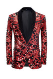 Red Sequins Men's 2 Pieces Suits