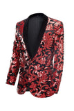 Red Sequins Men's 2 Pieces Suits