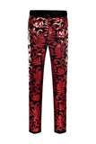 Red Sequins Men's 2 Pieces Suits