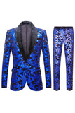 Red Sequins Men's 2 Pieces Suits