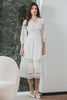 Load image into Gallery viewer, Tea-Length Lace Little White Dress with Long Sleeves