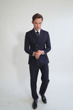 Men's Navy 2 Piece Tuxedo Double Breasted Suit