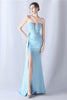Load image into Gallery viewer, Navy Mermaid Strapless Long Corset Prom Dress with Slit