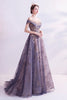 Load image into Gallery viewer, Sparkly Purple A-Line Tulle Long Prom Dress