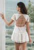 Load image into Gallery viewer, White A-Line Lace Short Graduation Dress
