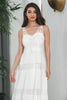 Load image into Gallery viewer, Simple Tea-length Lace White Sleeveless Boho Beach Holiday Dress
