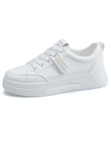 White Flat Casual Sneakers