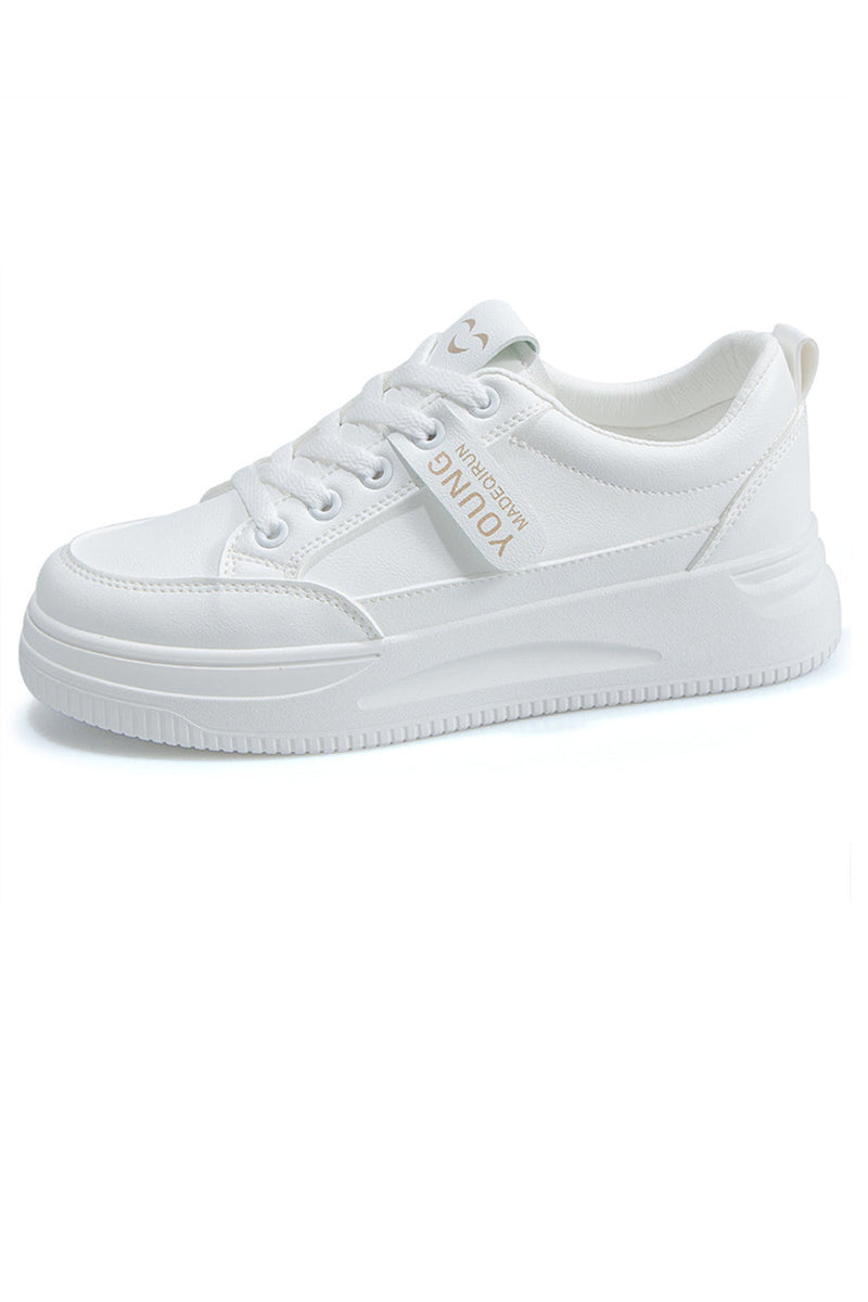 Load image into Gallery viewer, White Flat Casual Sneakers